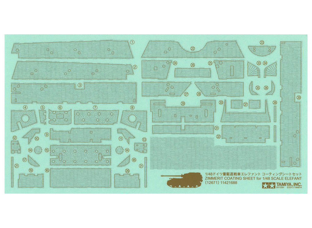 Tamiya 1/48 Elefant Zim Sheet 12671