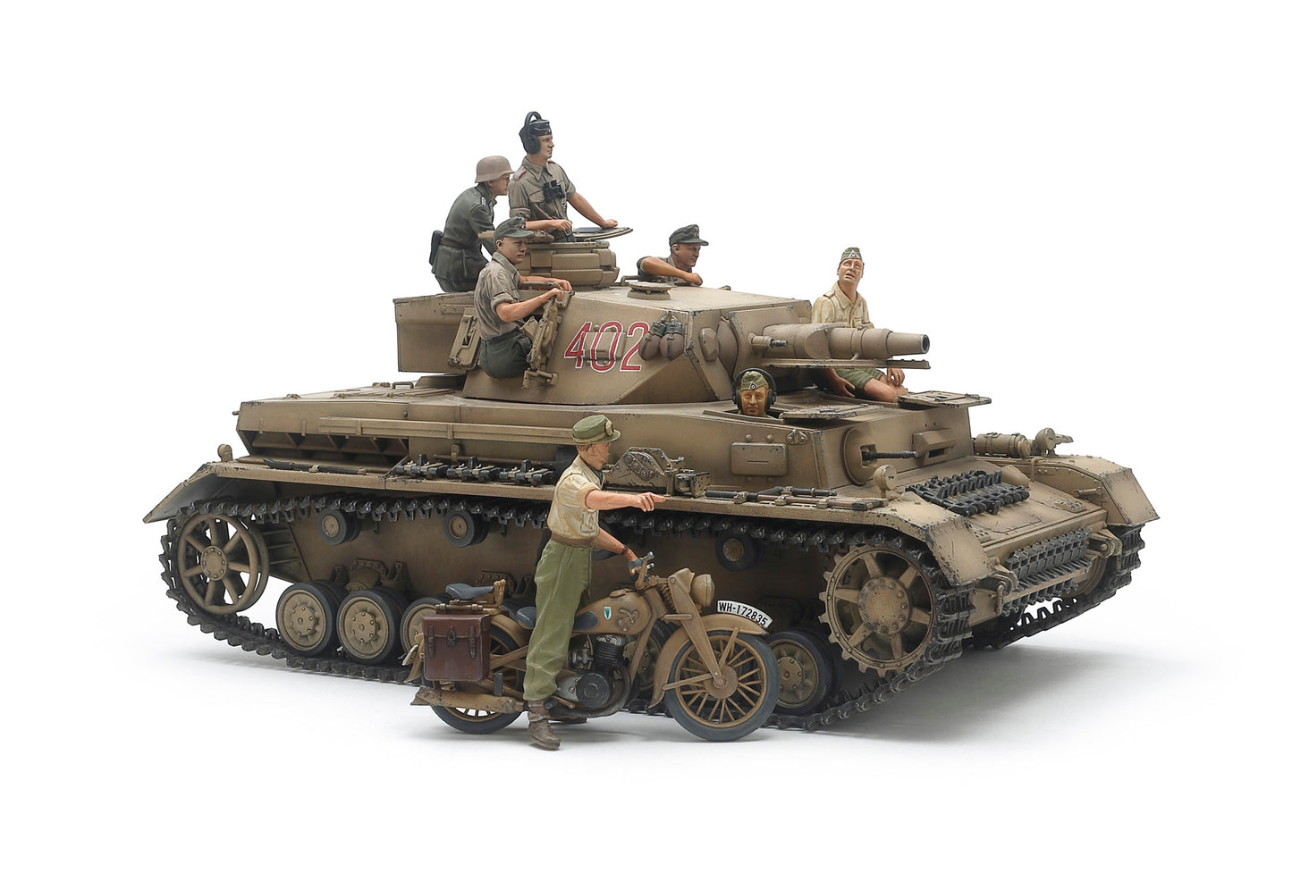 Tamiya IV.F & MOTORCYCLE N. AFRICA 25208