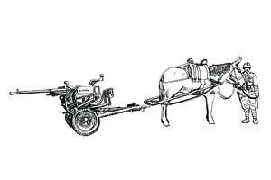 Italeri Horse Drawn Breda 20 With Crew C 6464