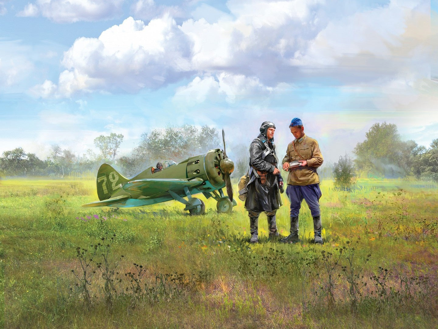 I-16 Type 24 with 3 Soviet Pilot Figures (1939-1942) ICM32007