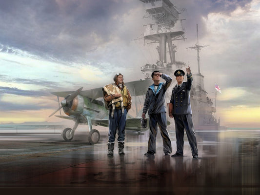 Gloster Sea Gladiator Mk.II with 3 Royal Navy Pilot Figures ICM32045