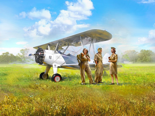 Stearman PT-17 with 3 American Cadet Figures ICM32051