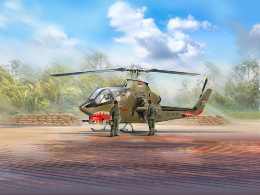 AH-1G Cobra with Vietnam War U.S. Helicopter Pilots 3 Figures ICM32062