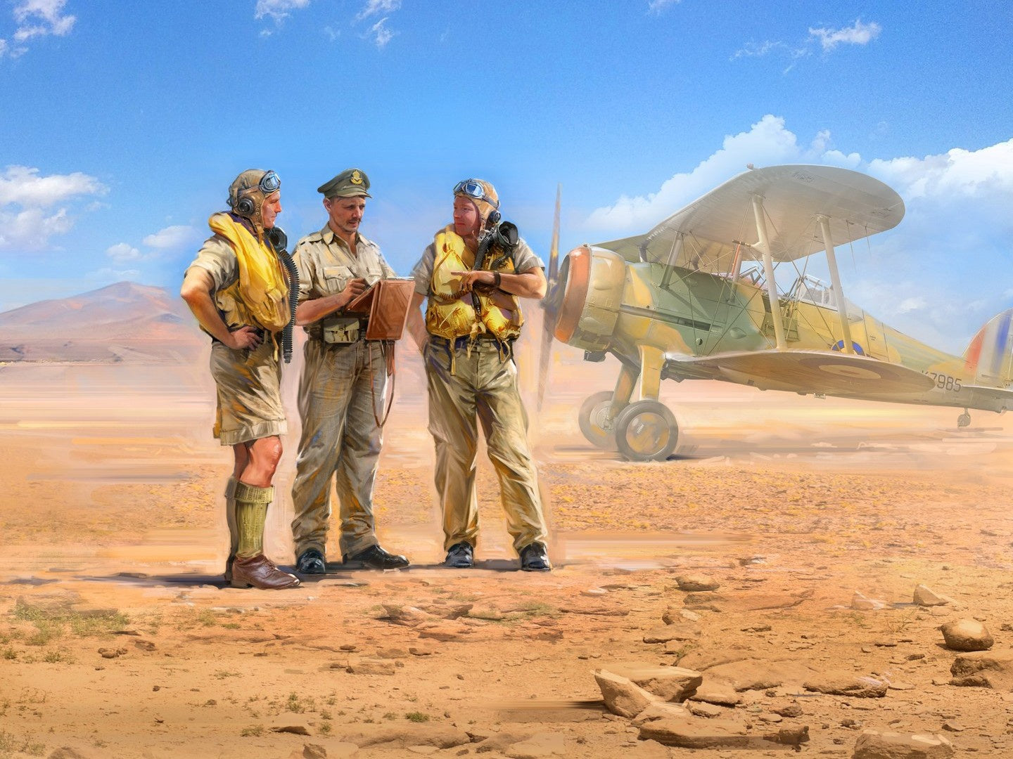 British Pilots In Tropical Uniform (1939-1943) 3 Figures ICM32106