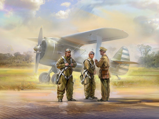 WWII China Guomindang AF Pilots 3 Figures ICM32115