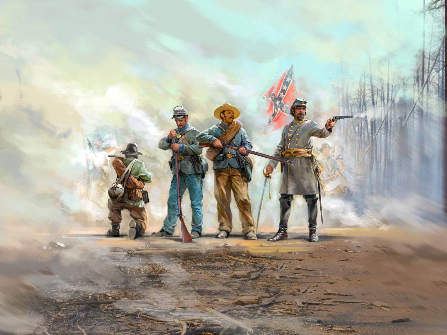 American Civil War Confederate Infantry (Set #1) 4 Figures ICM35021