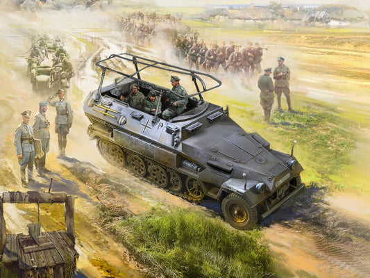 Sd.Kfz.251/6 Ausf.A with 3 Crew Figures & Officer ICM35104