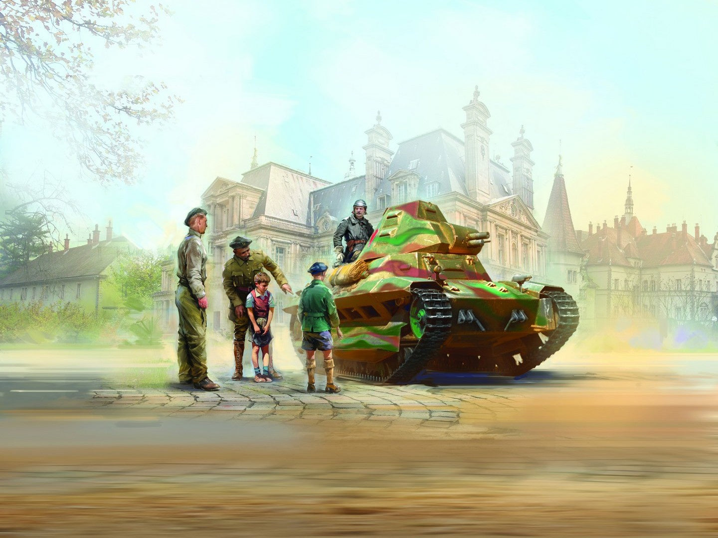 FCM 36 with French Tank Crew 5 Figures ICM35338