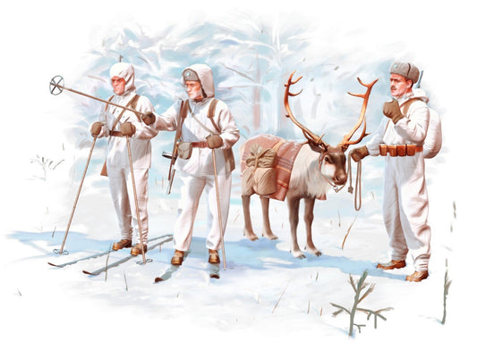 Finnish Riflemen (Winter 1940) 3 Figures & Reindeer ICM35566