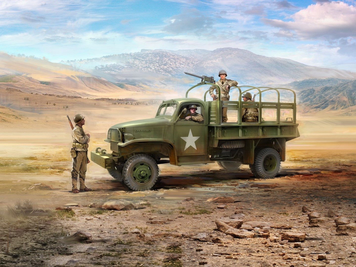 WWII U.S. Military Patrol (G7107 with MG M1919A4) ICM35599