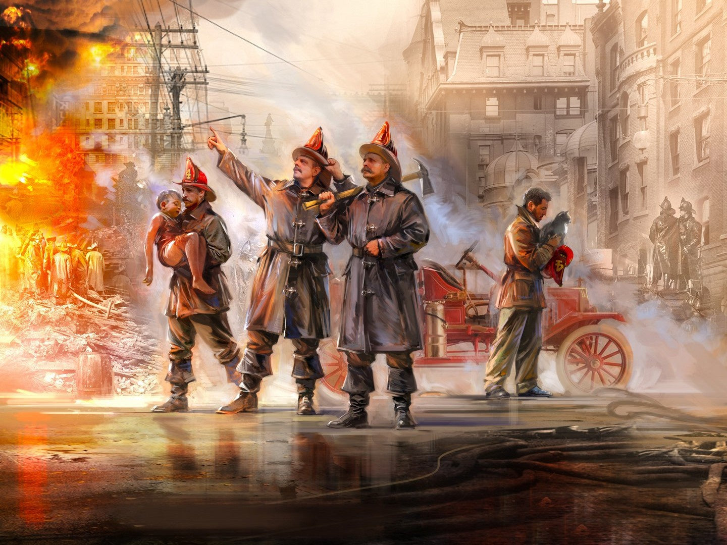 American Fire Truck Crew (1910s) 6 Figures ICM35622
