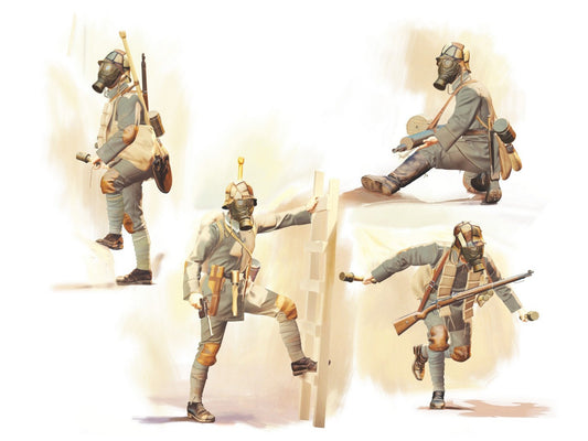 German Infantry In Gas Masks (1918) 4 Figures ICM35695