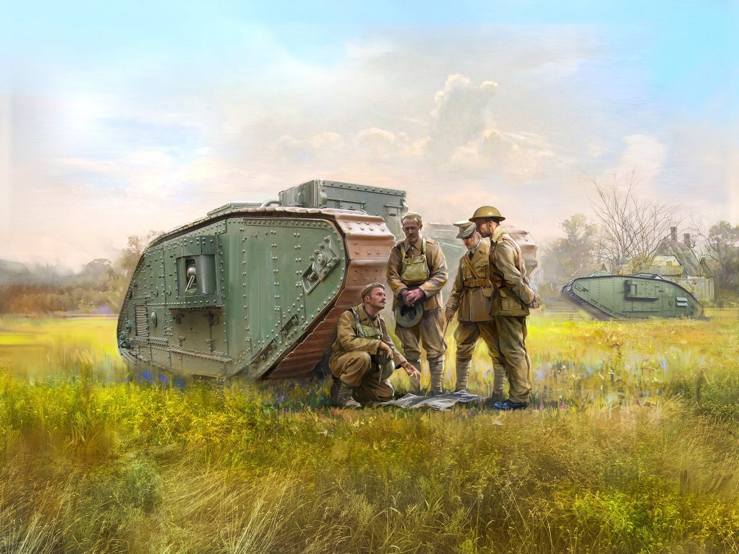 WWI British Tank Crew 4 Figures ICM35708