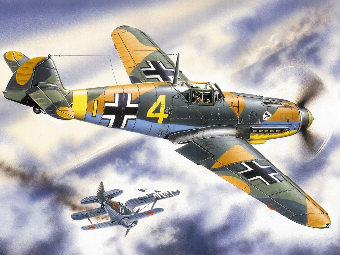 Messerschmitt Bf 109F-4, WWII German Fighter Plane ICM48103