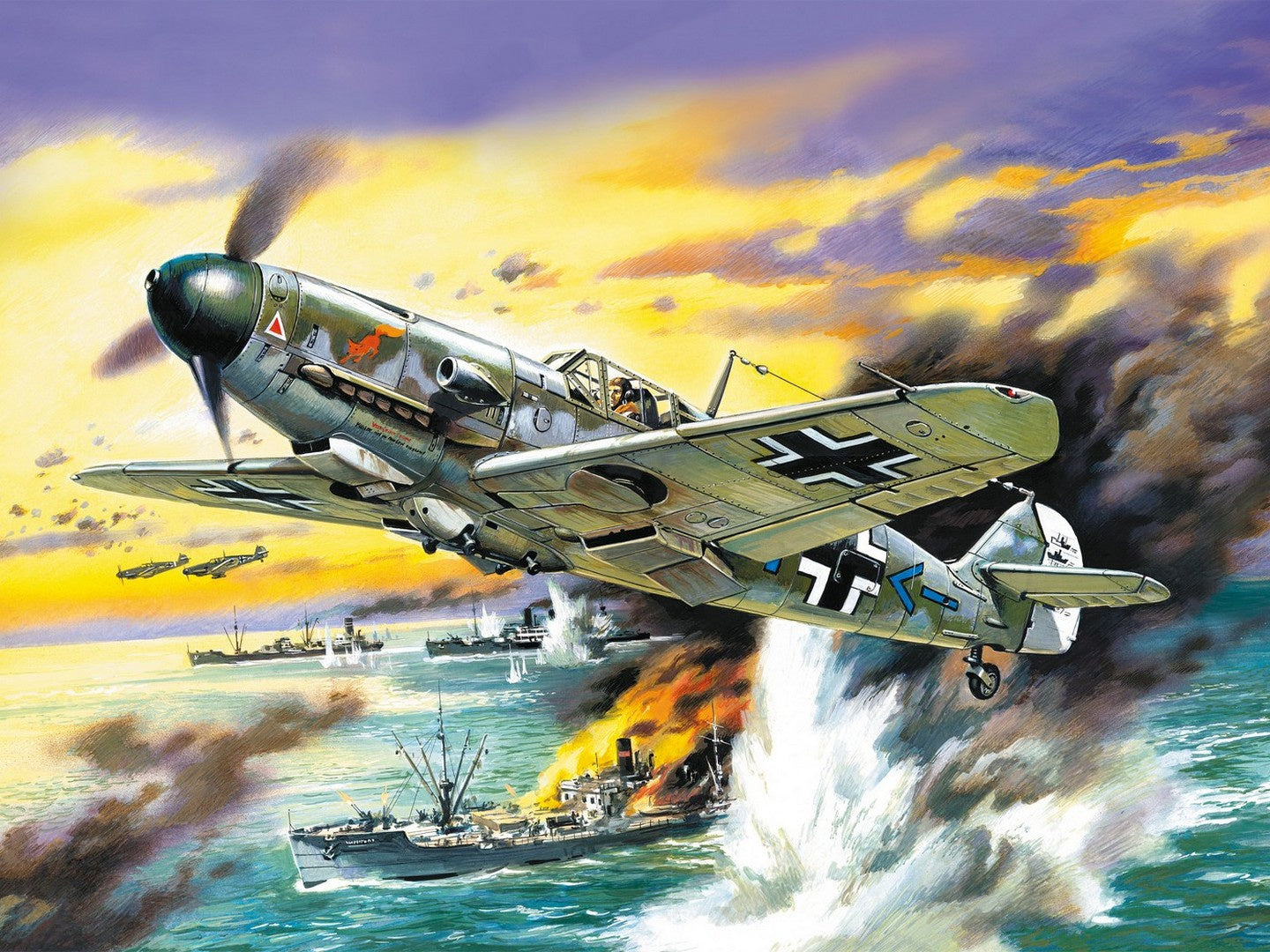 Messerschmitt Bf 109F-4/B, WWII German Fighter-Bomber ICM48104