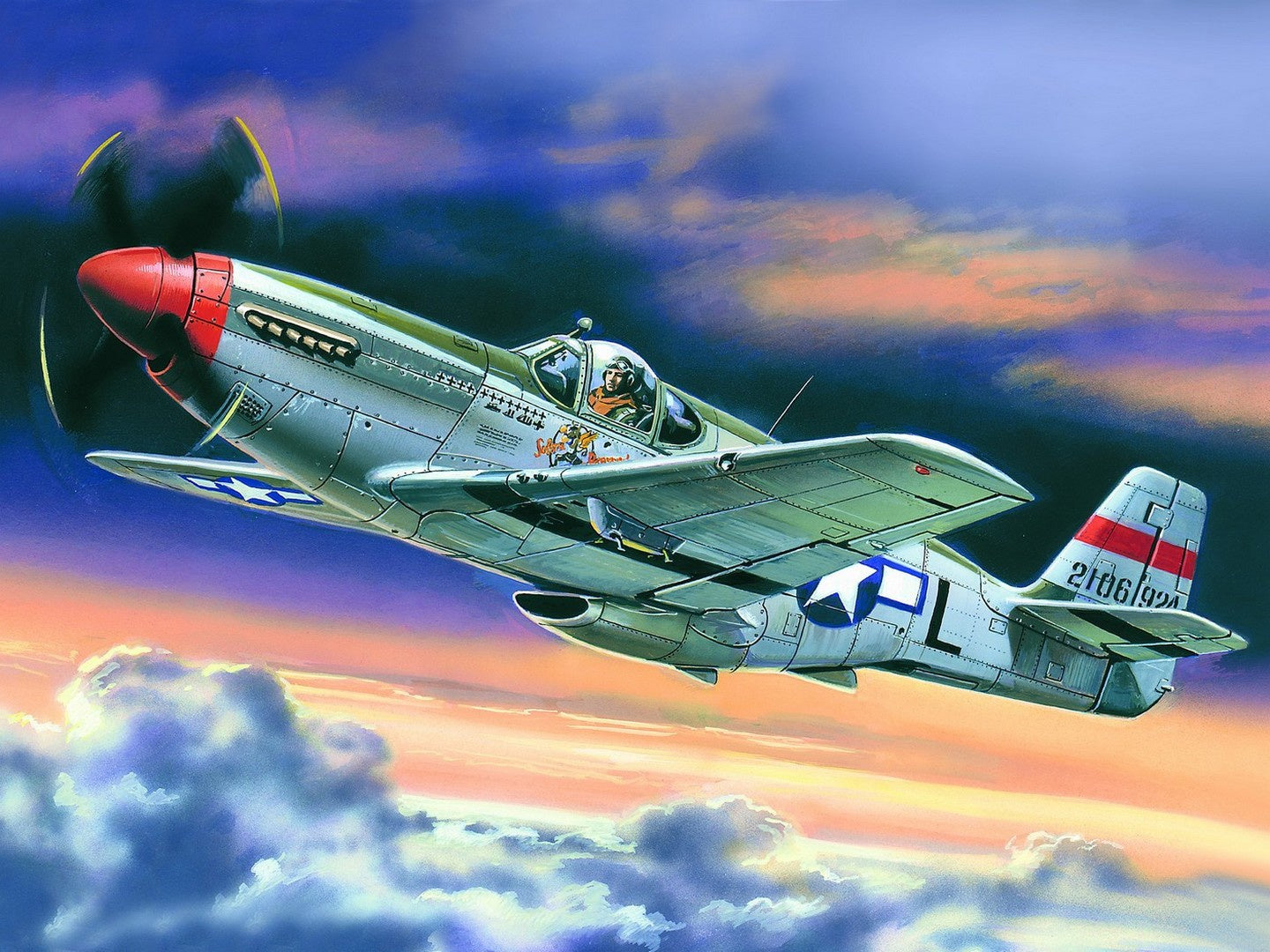 Mustang P-51C, WWII American Fighter Plane ICM48121