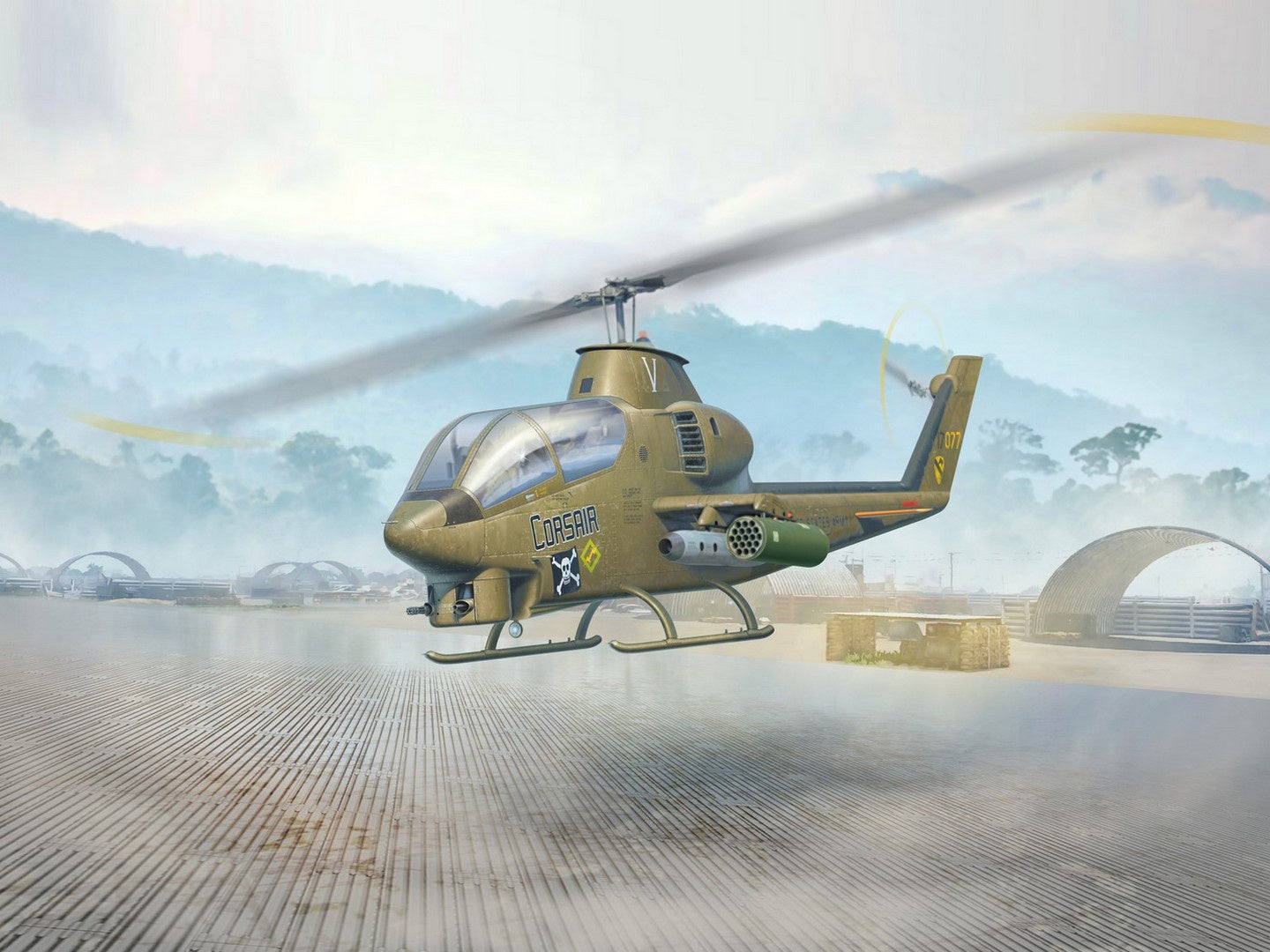 AH-1G Cobra & M8A1 U.S. Landing Mat ICM48298