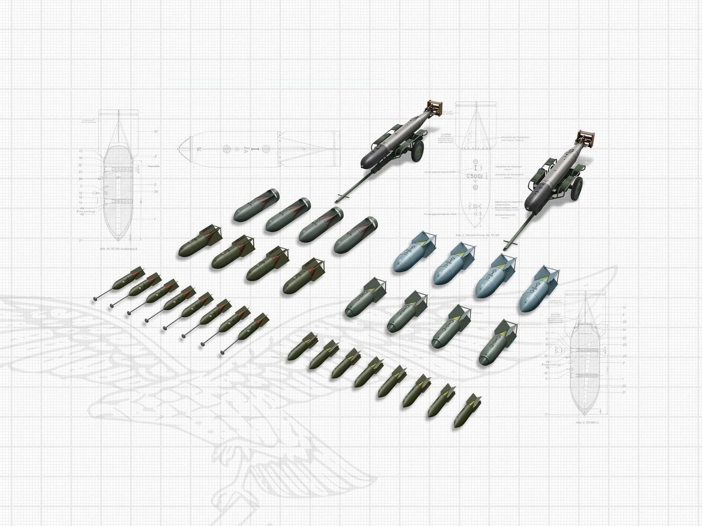 WWII German Aircraft Armament (Bombs & Torpedoes) ICM48408