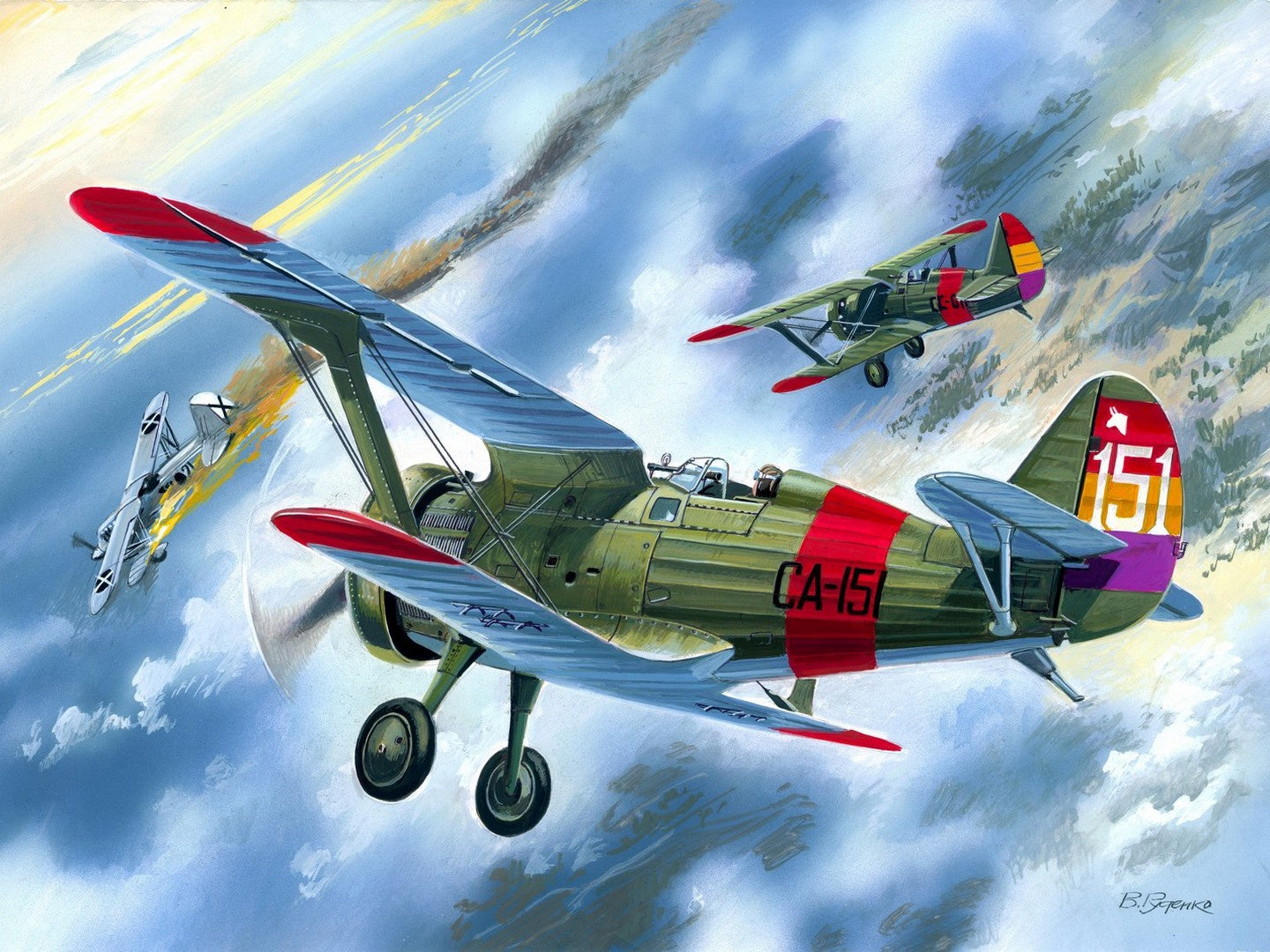 I-15 "Chato", Spanish Air Force Biplane Fighter ICM72061