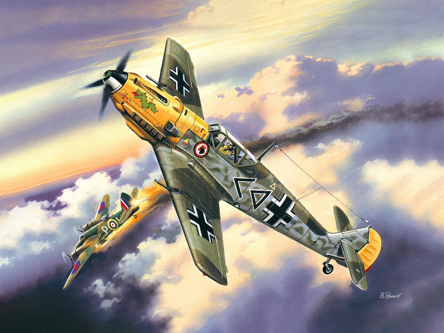 Messerschmitt Bf 109E-4, WWII German Fighter Plane ICM72132