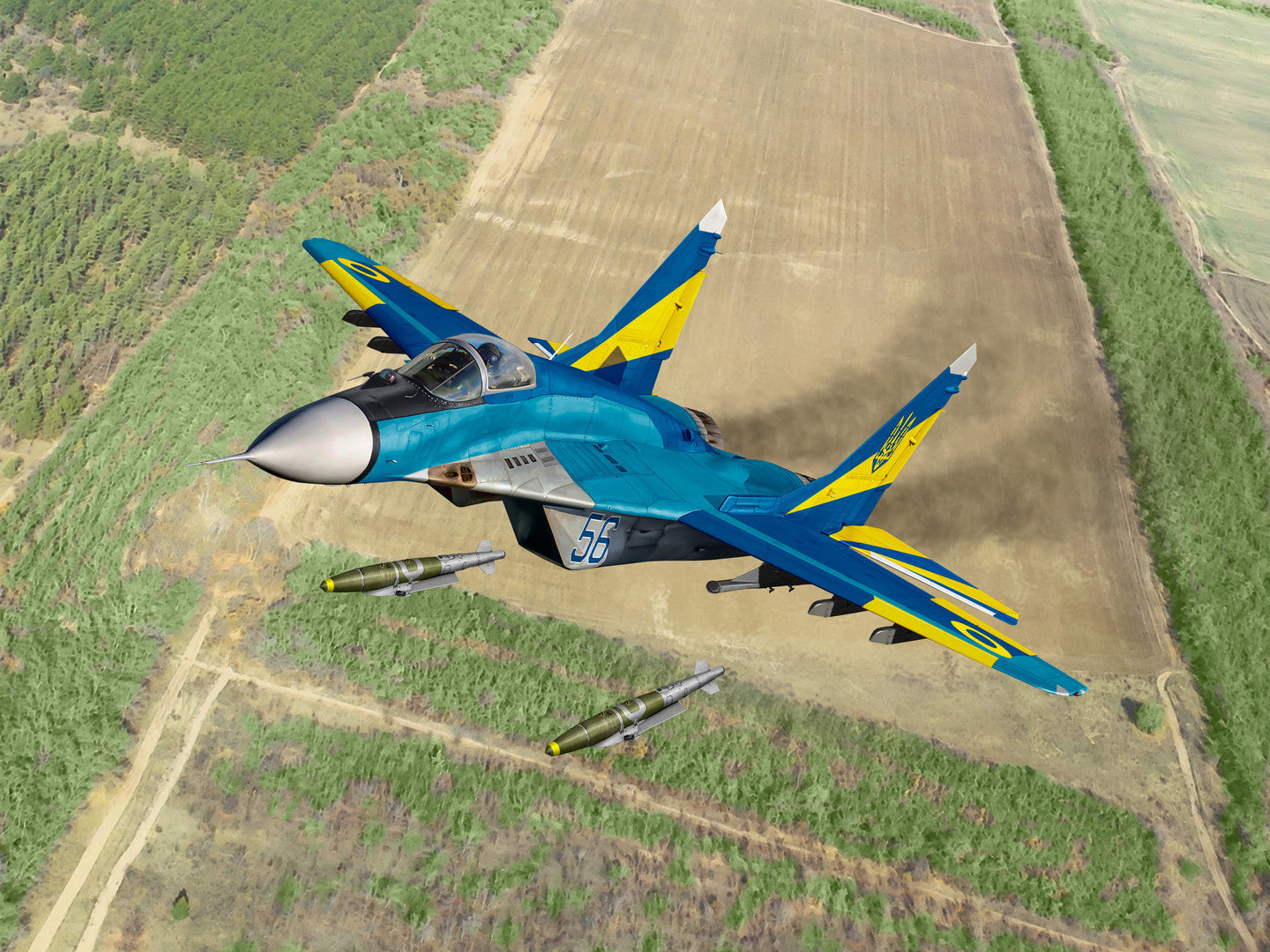 MiG-29 of Ukrainian Air Forces with JDAM-ER Bombs ICM72144