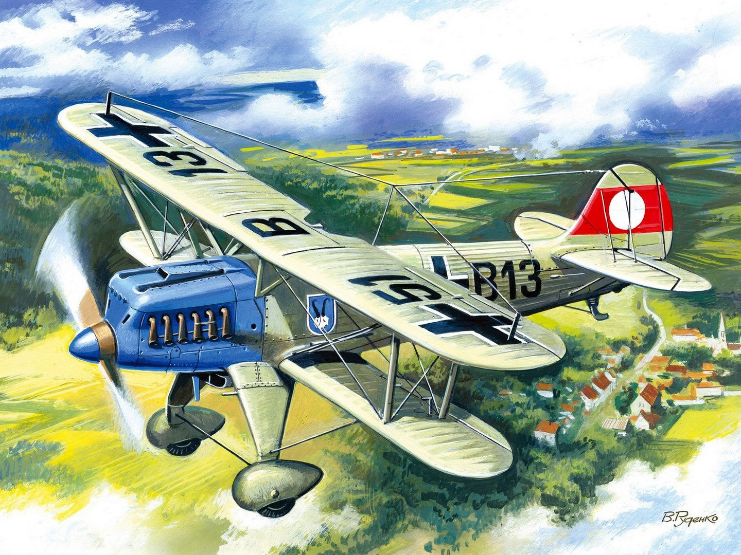 Heinkel He 51A-1, German Biplane Fighter ICM72193