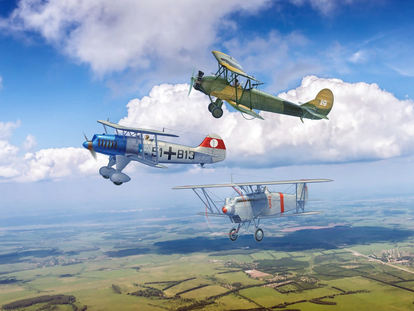 Biplanes of the 1930s & 1940s, ??-51A-1, Ki-10-II, U-2/Po-2VS (Set of 3) ICM72210