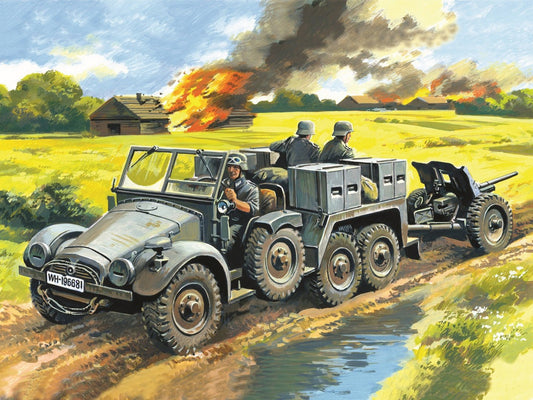 Krupp L2H143 Kfz.69 with Pak 36, German Artillery Tractor ICM72461