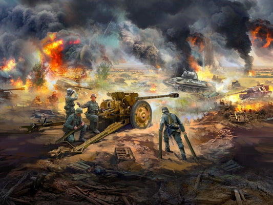 Battle of Kursk Set (July 1943), T-34-76 (Early 1943), Pak 36(r) with 4 Crew Figures ICMDS3505