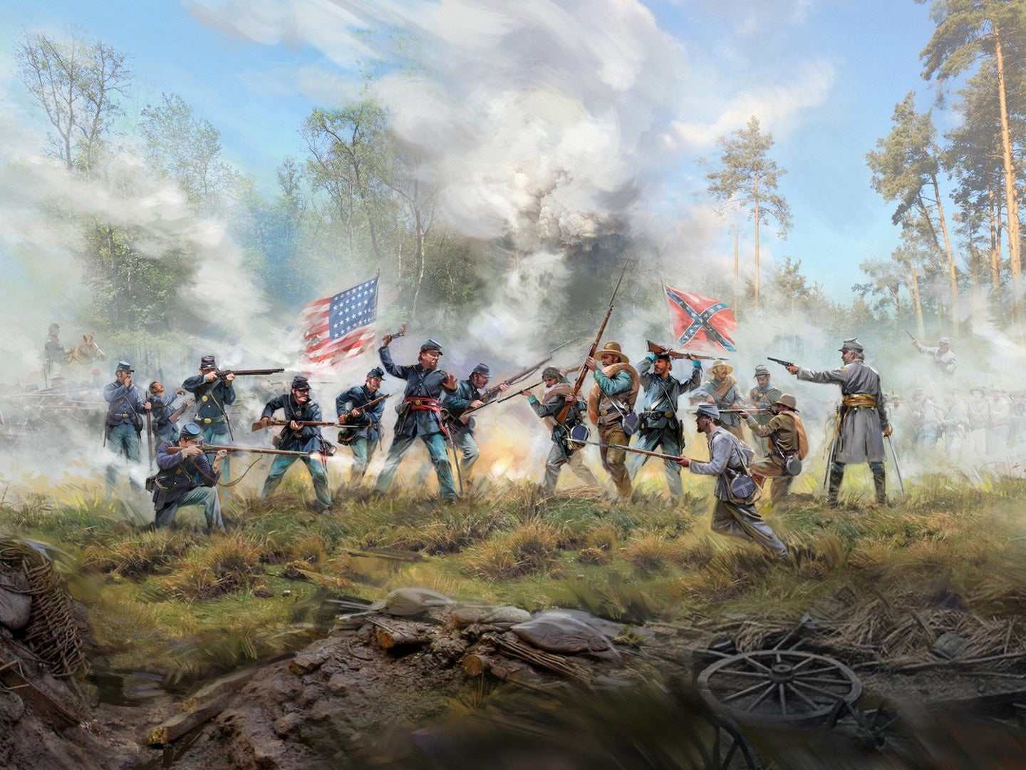 Fierce Battle, American Civil War with 16 Figures ICMDS3519