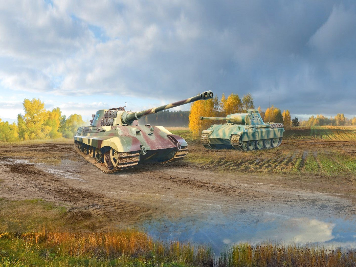 Panzerwaffe Steel Cats (Pz.Kpfw.V Panther Ausf.D & Pz.Kpfw.VI Ausf.B King Tiger Tanks) ICMDS3524