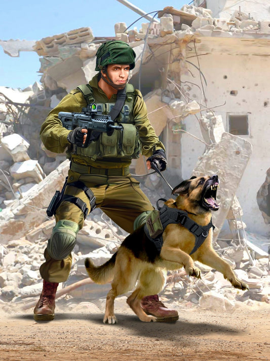 IDF K-9 Unitz "OKETZ" Officer with Dog 1:16 Figures ICM16102