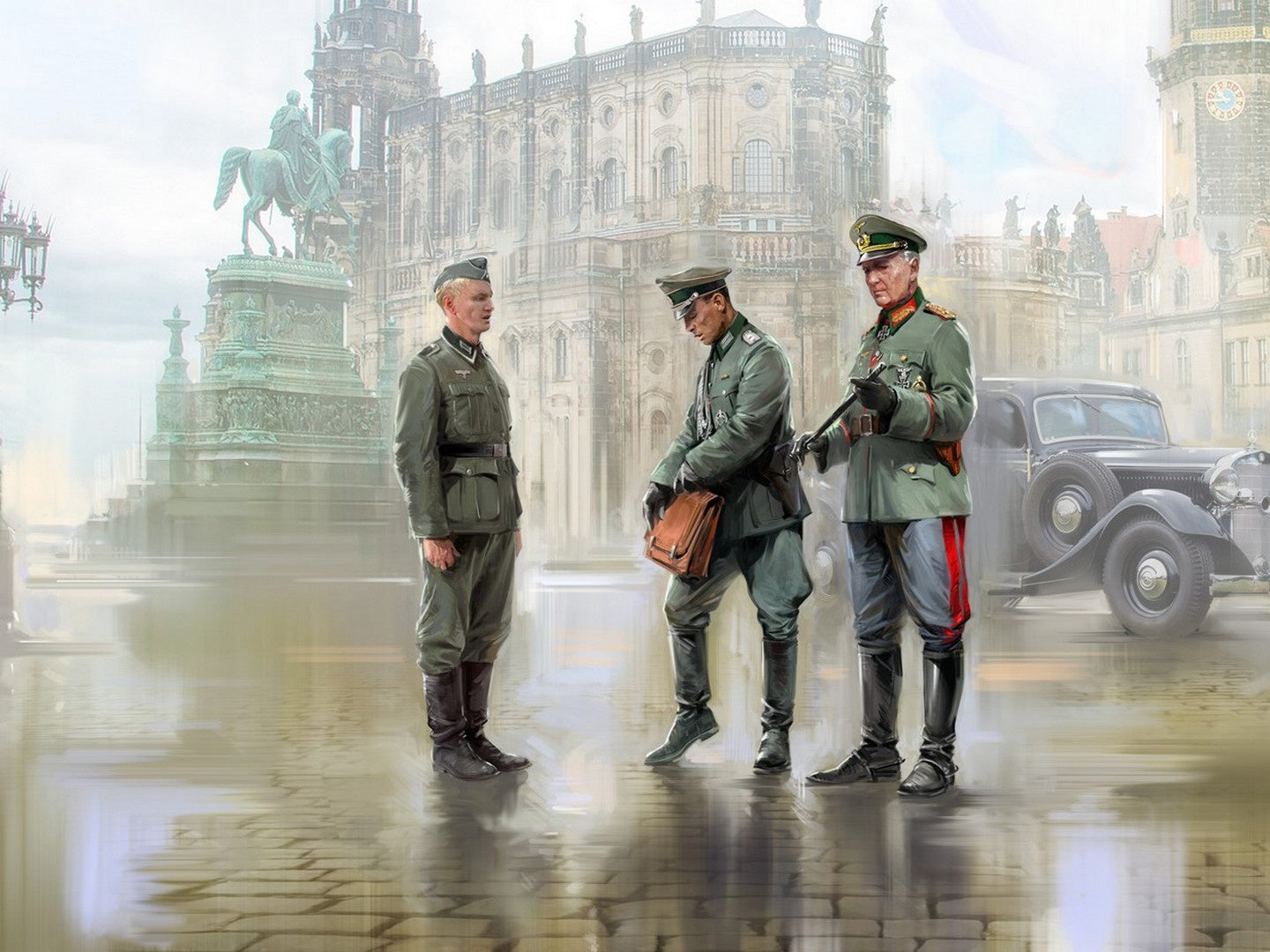 WWII German Staff Personnel 3 Figures ICM24020