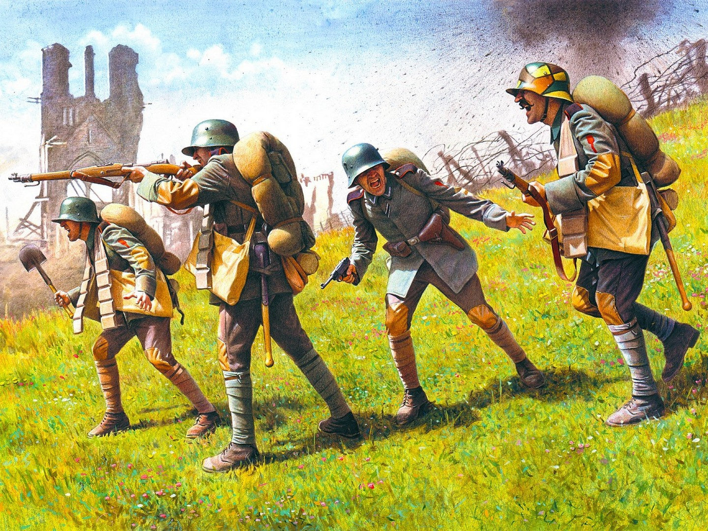 German Assault Troops (1917-1918) 4 Figures ICM35291