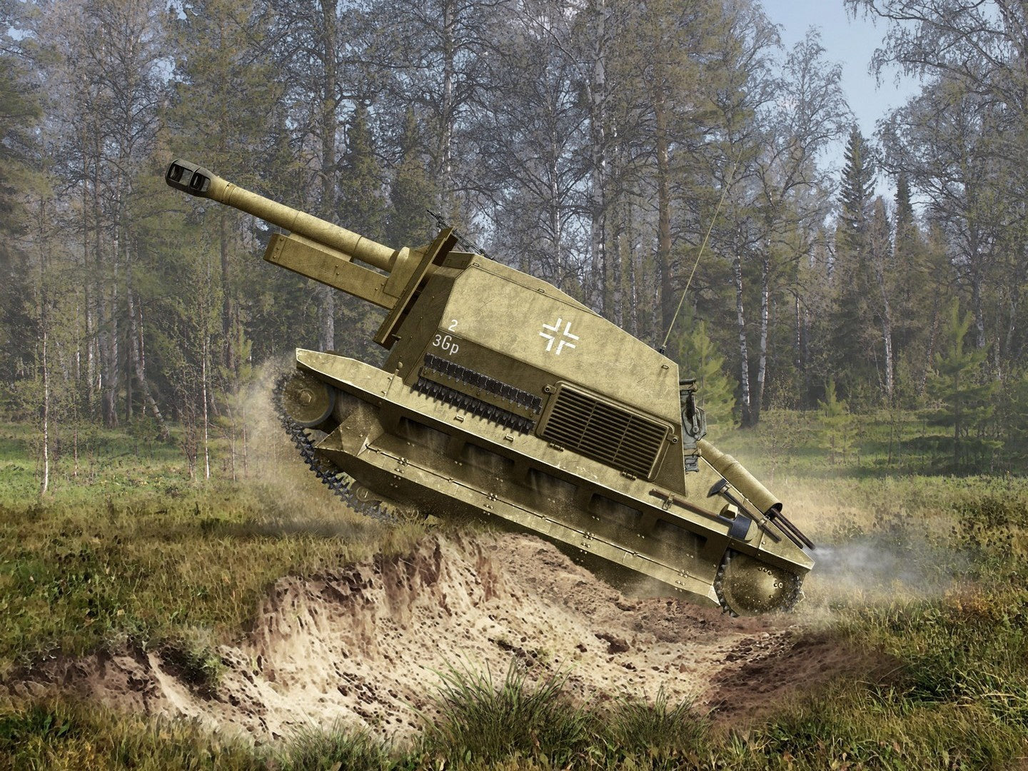 10.5cm leFH 16(Sf) auf Geschutzwagen FCM36(f), WWII German Self-Propelled Howitzer  ICM35340