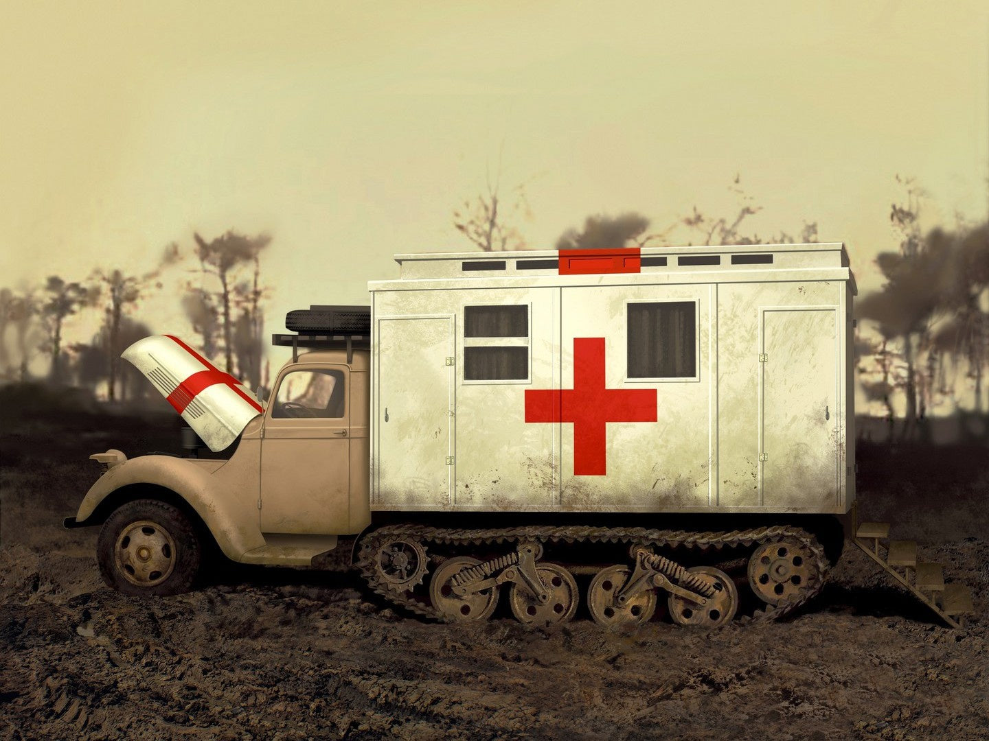 V3000S/SS M Maultier with Shelter, WWII German Truck ICM35414