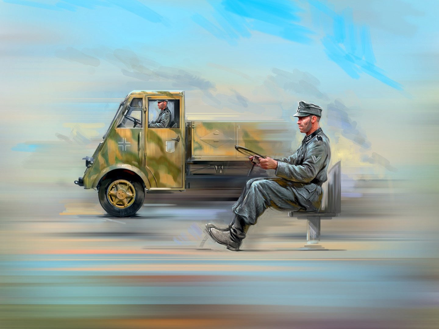 Lastkraftwagen 3,5 t AHN with 4 German Driver Figures ICM35418