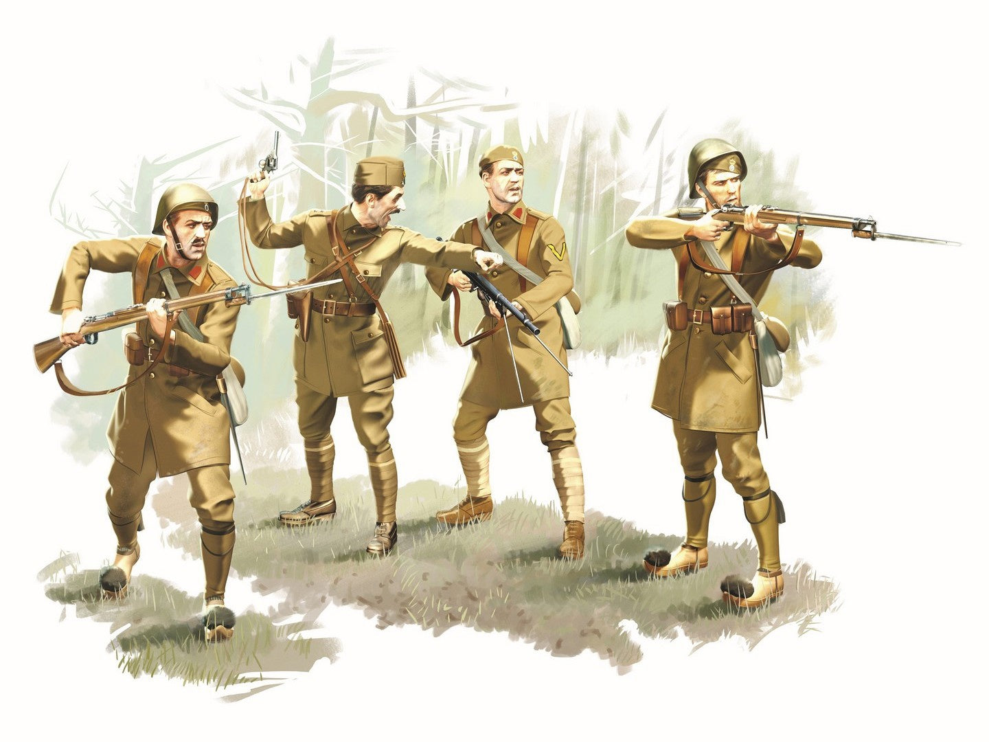 Greek Evzones Infantry (1940-1941) 4 Figures ICM35562