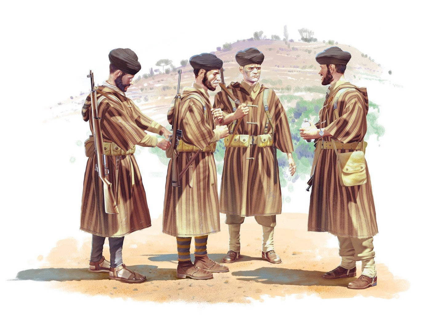 Moroccan Goumier Rifles (1943) 4 Figures ICM35565