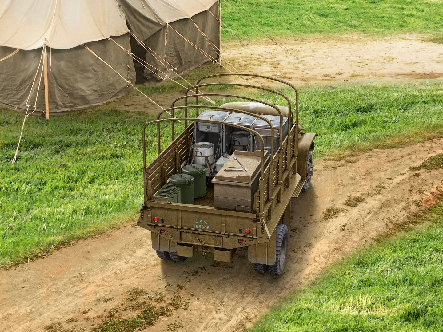WWII U.S. Army Kitchen Truck with Accessories ICM35587