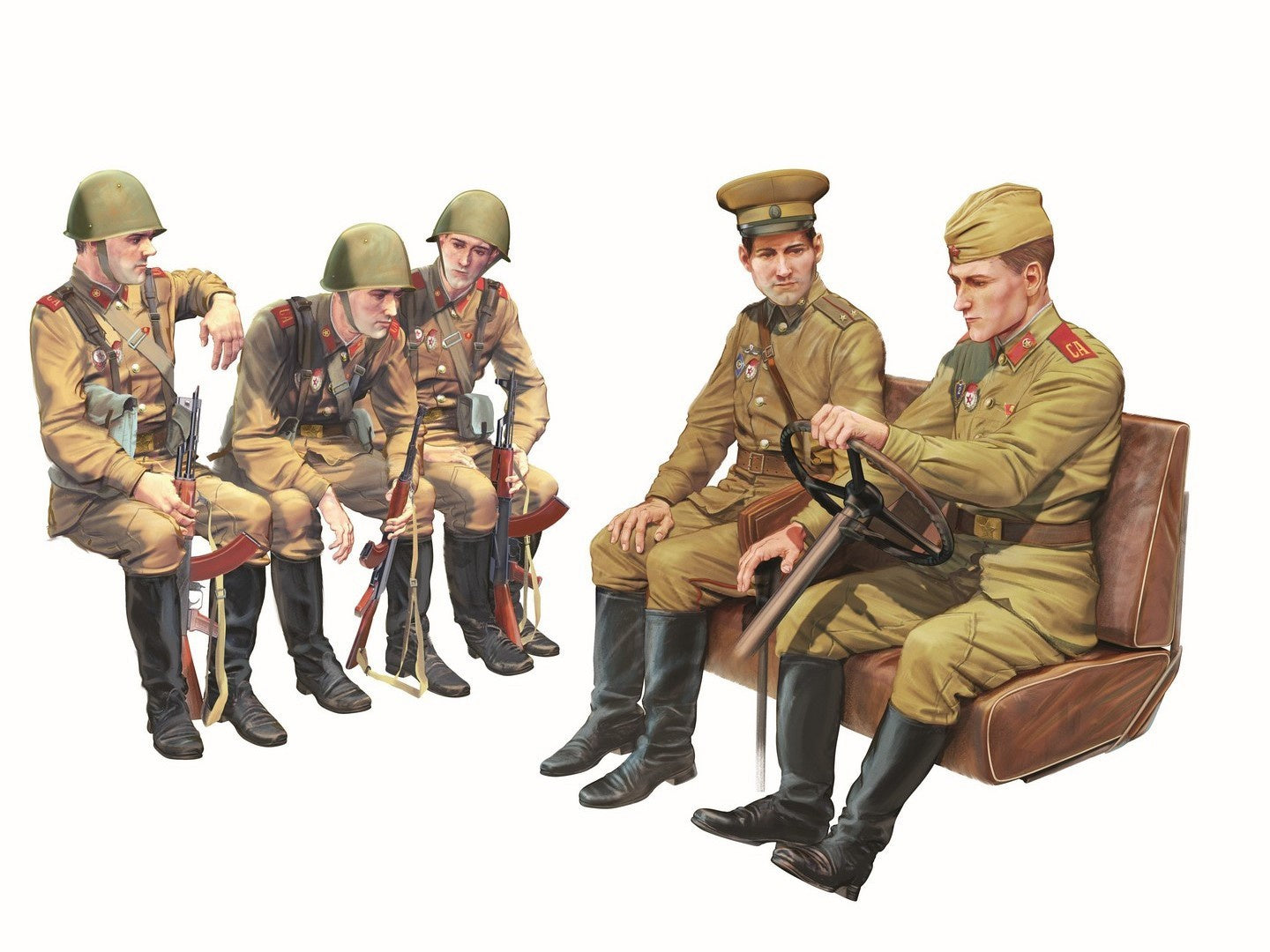 Soviet Army Servicemen (1979-1991) 5 Figures ICM35636