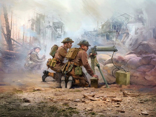 WWII British Vickers MG Crew (Vickers MG & 2 Figures) ICM35646