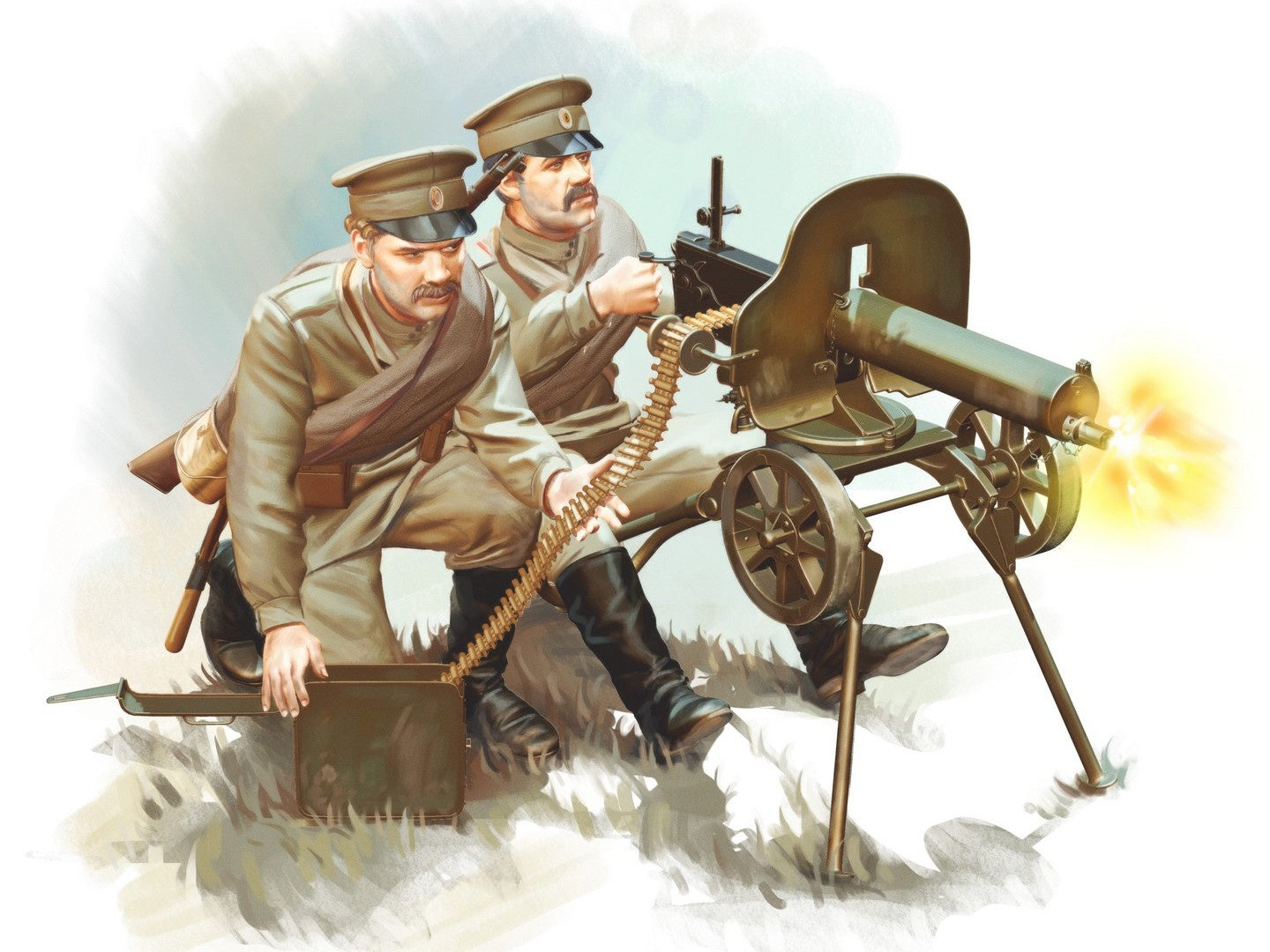 WWI Russian Maxim MG Team 2 Figures ICM35698