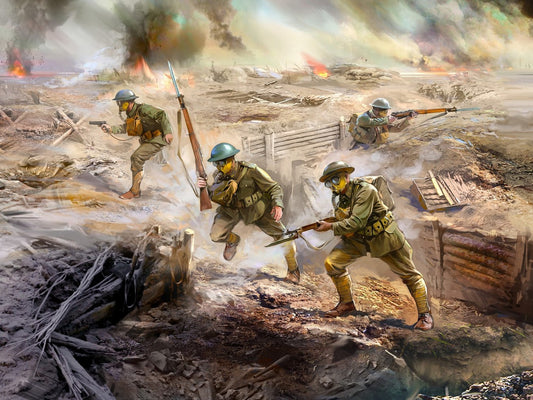 US Infantry In Gas Masks (1918) 4 Figures ICM35704