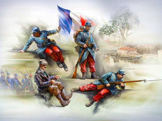 French Infantry on the March (1914) 4 Figures ICM35705