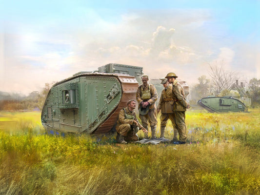 WWI British Tank Crew 4 Figures ICM35708