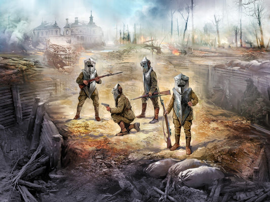 Brewster Body Shield, U.S. Infantry with 4 Figures ICM35720