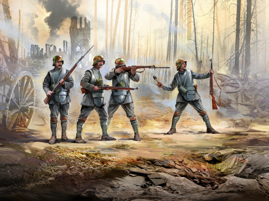 WWI German Infantry in Armour 4 Figures ICM35722