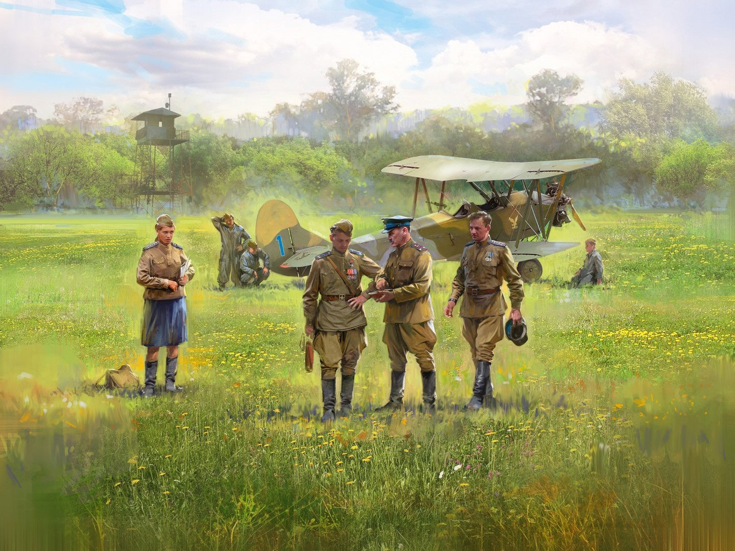 U-2/Po-2VS with Soviet Pilots & GP (1943-1945) 7 Figures ICM48254