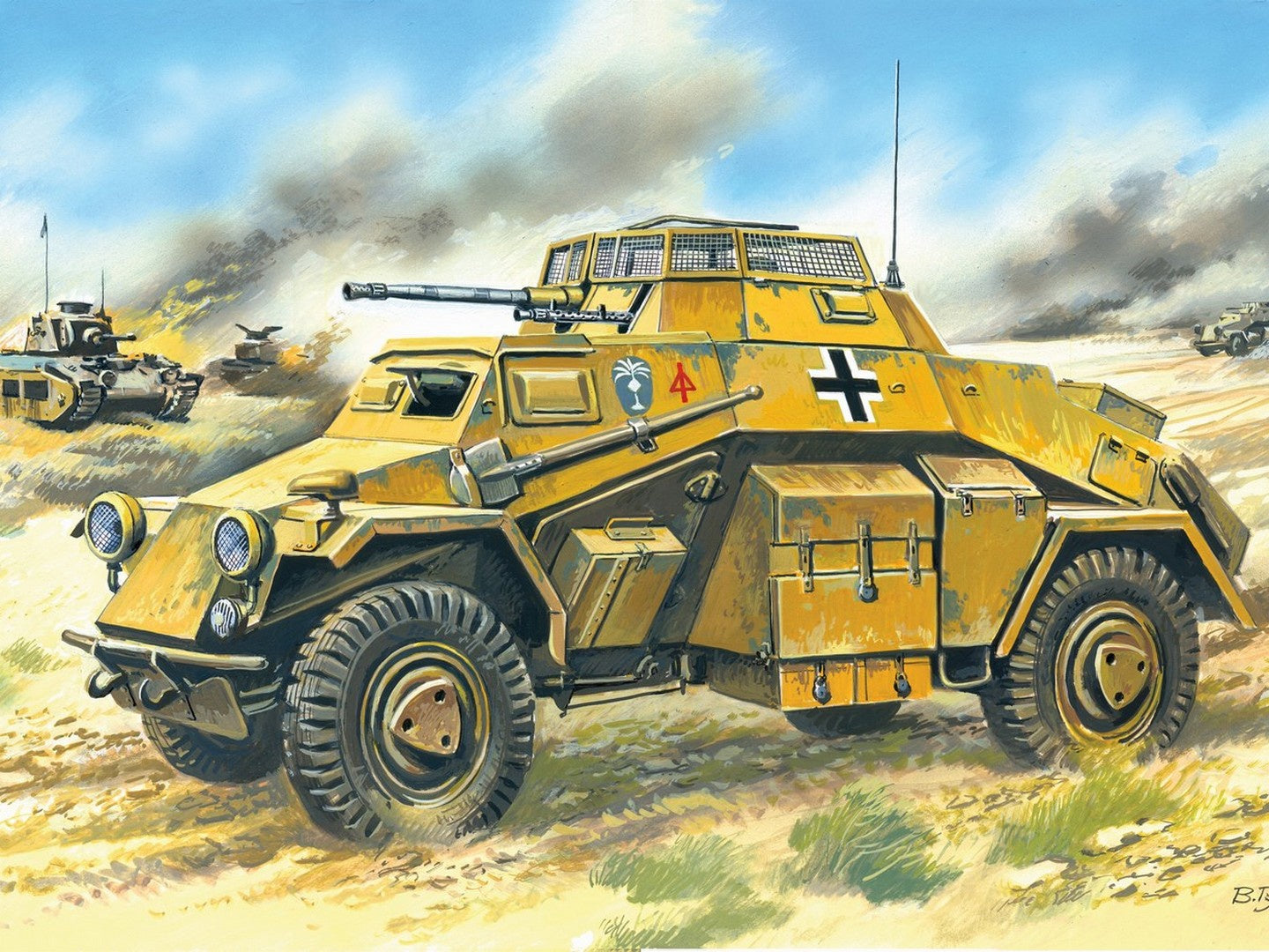 Sd.Kfz.222, German Light Armoured Vehicle ICM72411